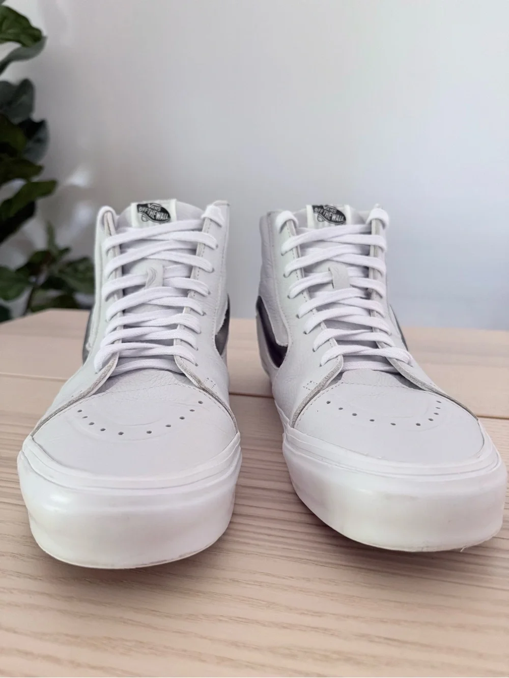 Vans Sk8-Hi XL Big Mood White Leather Holographic High Top Sneakers Mens 11 - Picture 5 of 10